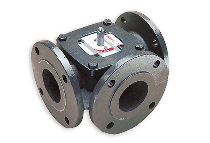 VR-F- 3-port Flanged Iron Rotary Shoe Valve